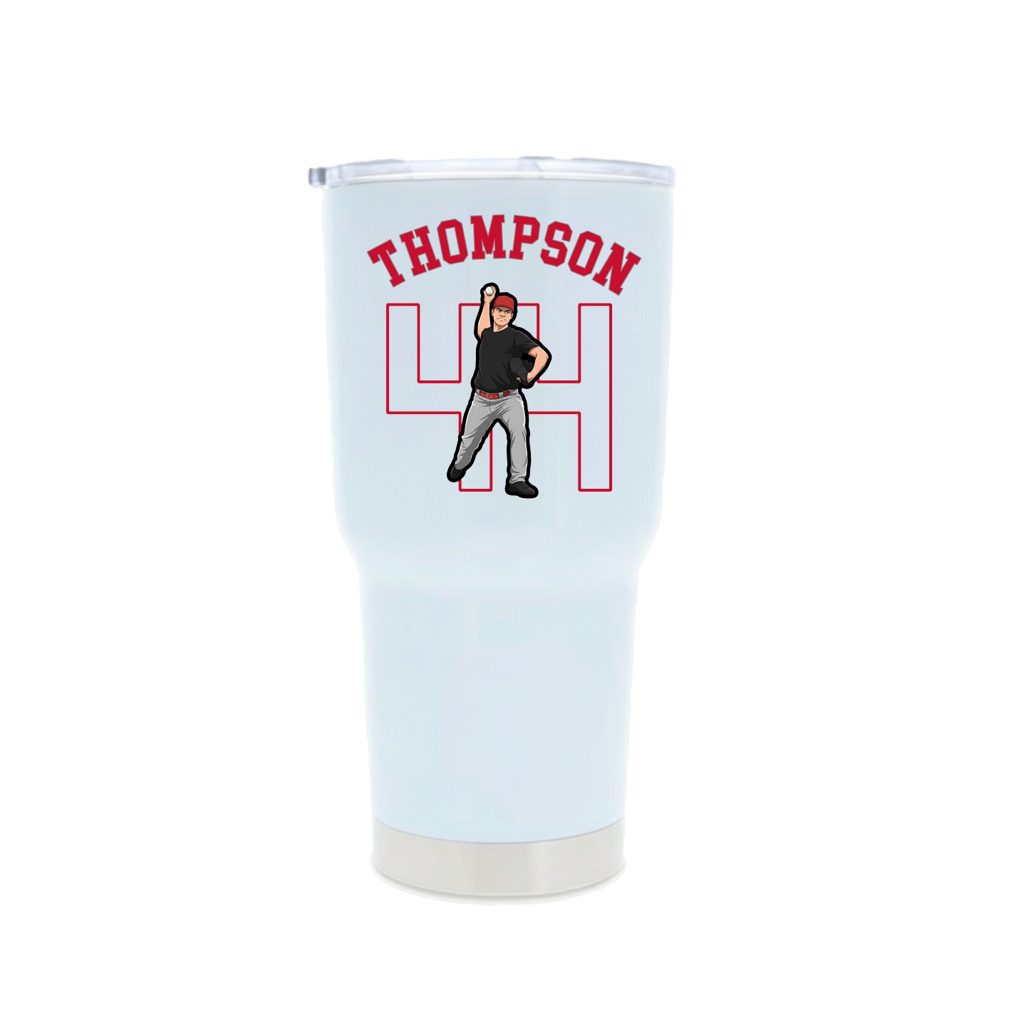 30oz Stainless Steel Tumbler — Shirsey Arch in White