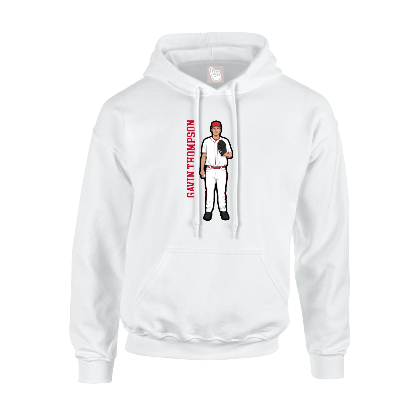 Youth Hoodie — Name Vertical in White