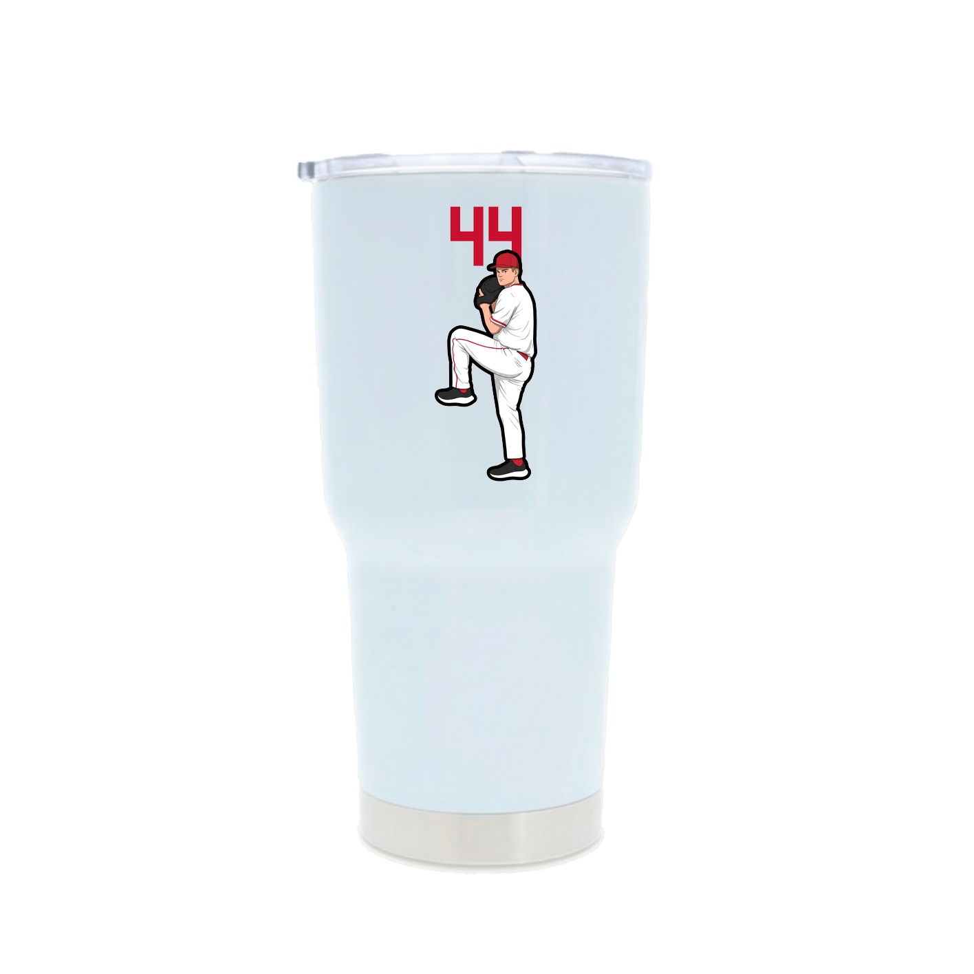 30oz Stainless Steel Tumbler — Number Top in White