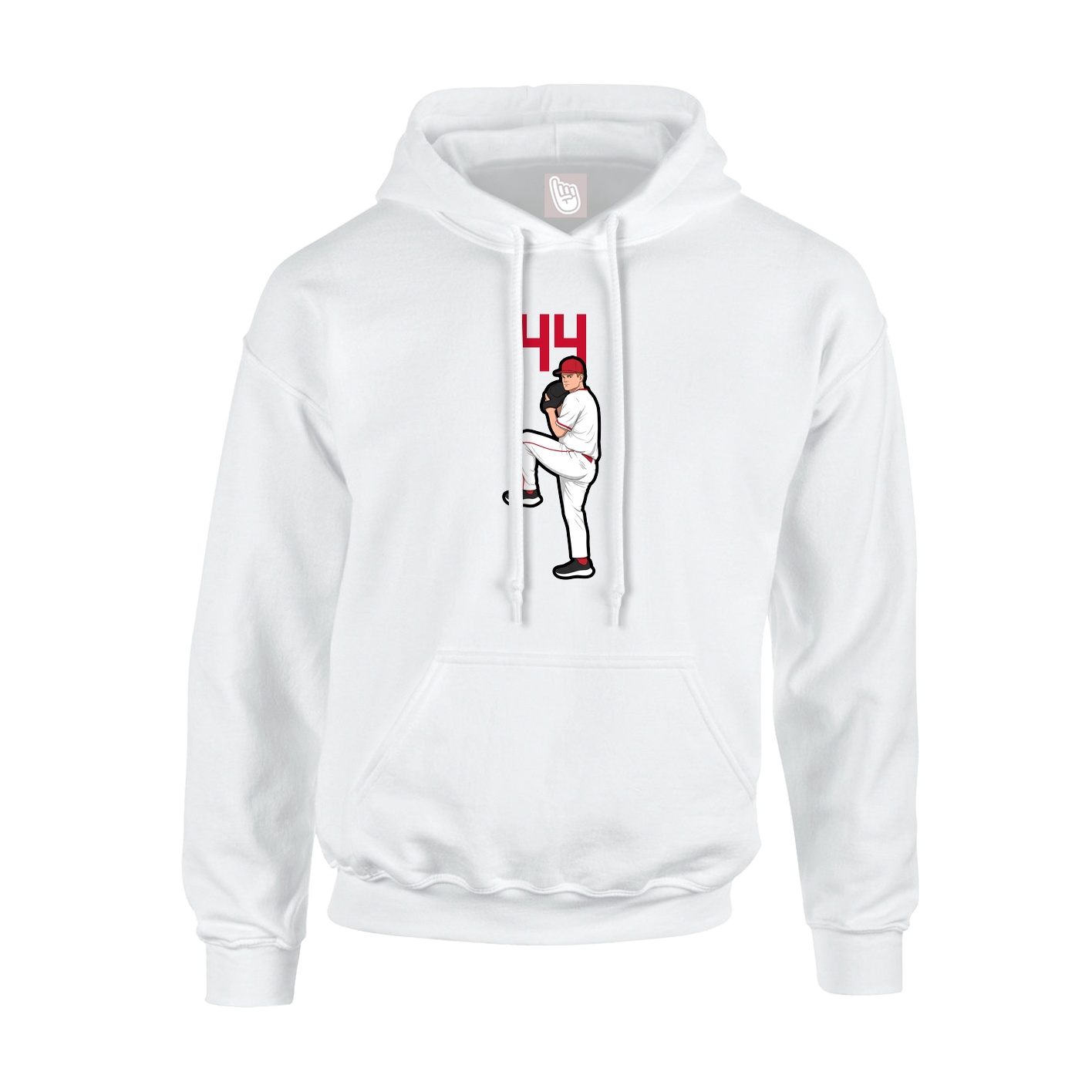 Youth Hoodie — Number Top in White
