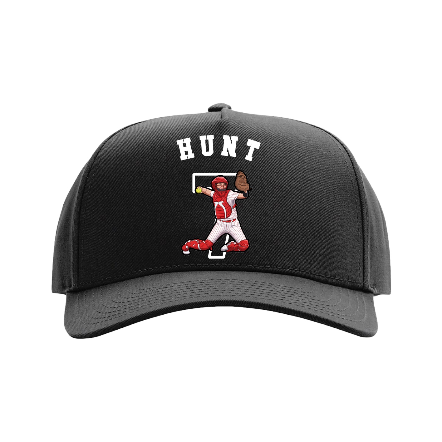 Full Fabric Five-Panel Champ Cap — Shirsey Arch in Black