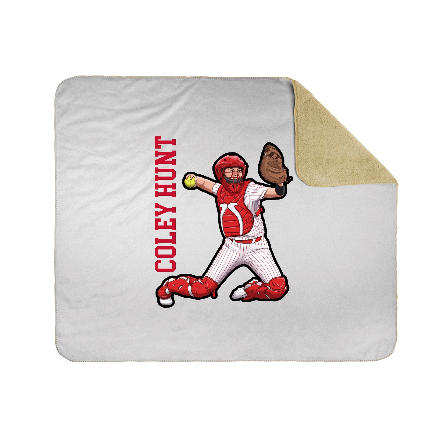 Throw Blanket — Name Vertical in White