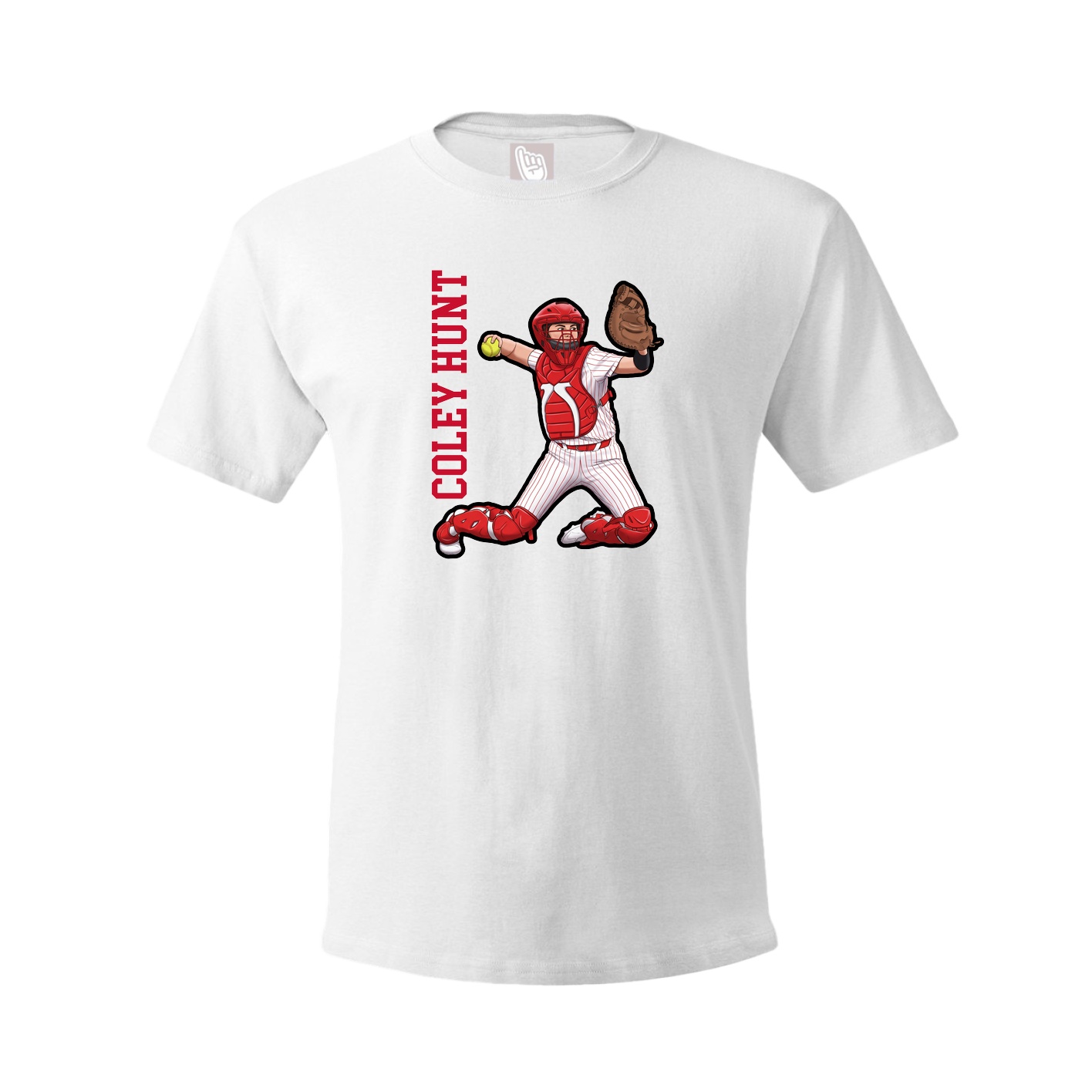 Tee — Name Vertical in White