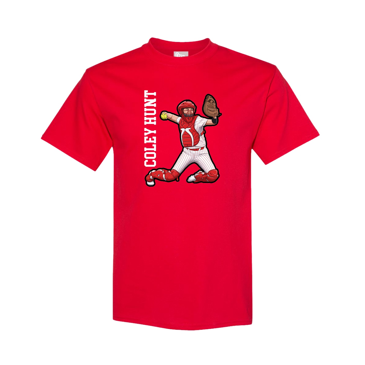 Youth Tee — Name Vertical in Red