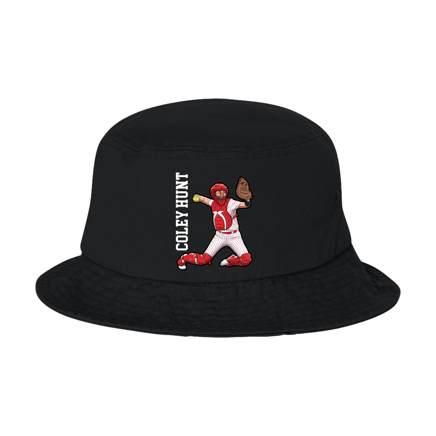 Bucket Cap — Name Vertical in Black