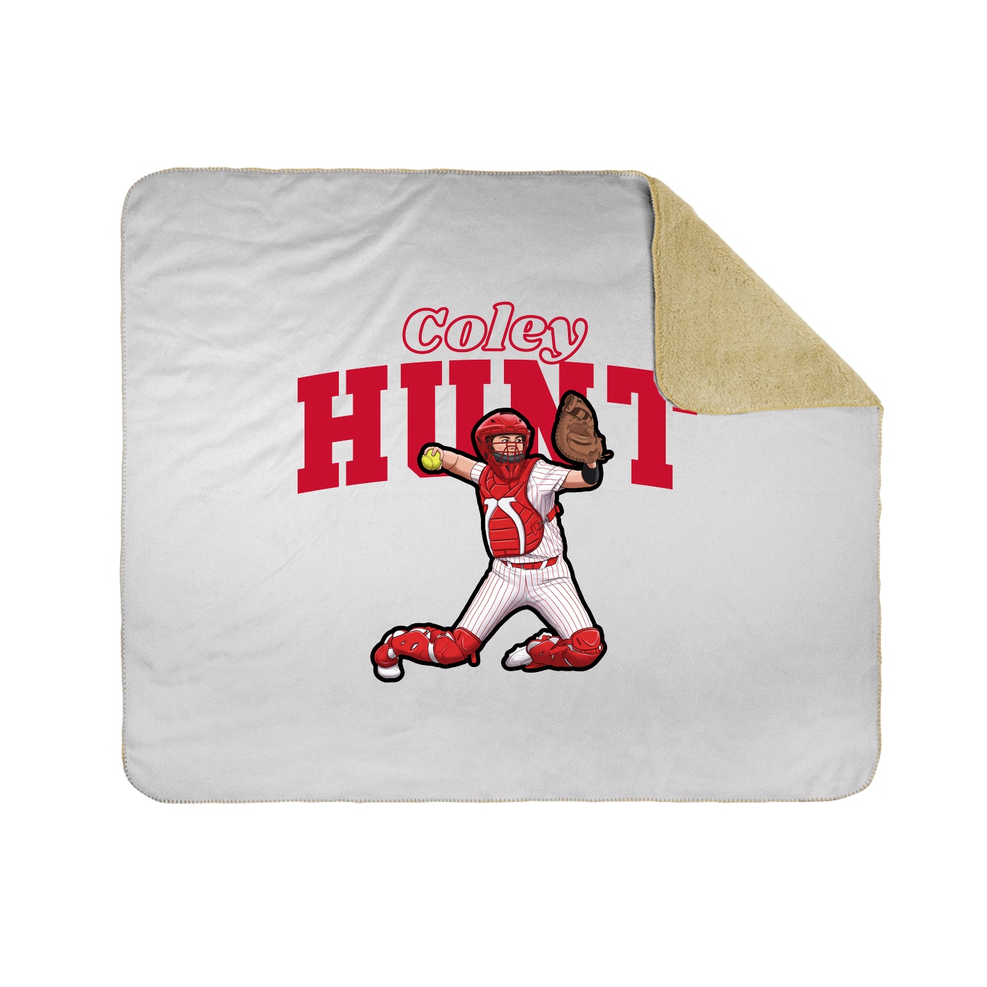 Throw Blanket — Name Arch in White