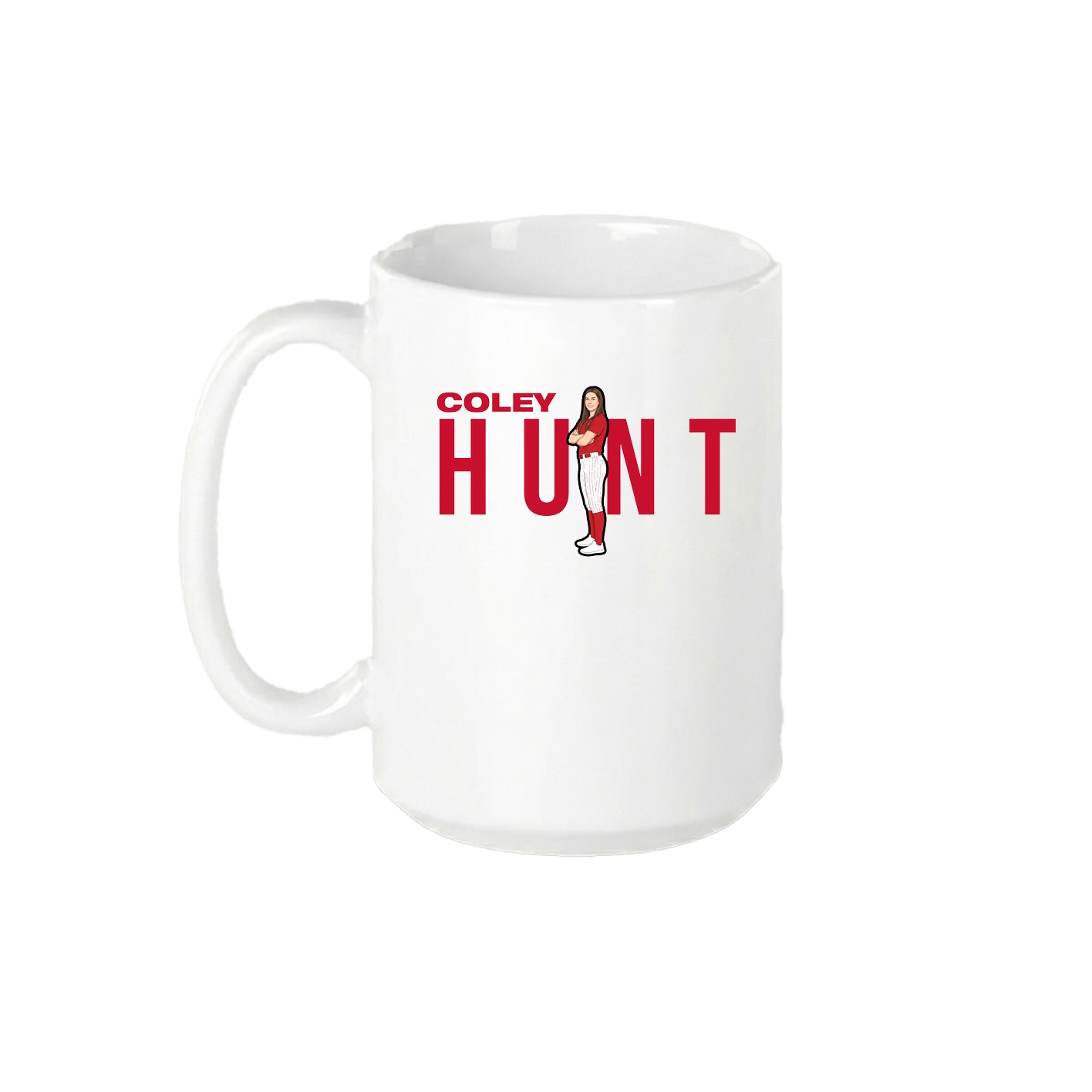 15oz Coffee Mug — Player Name in White