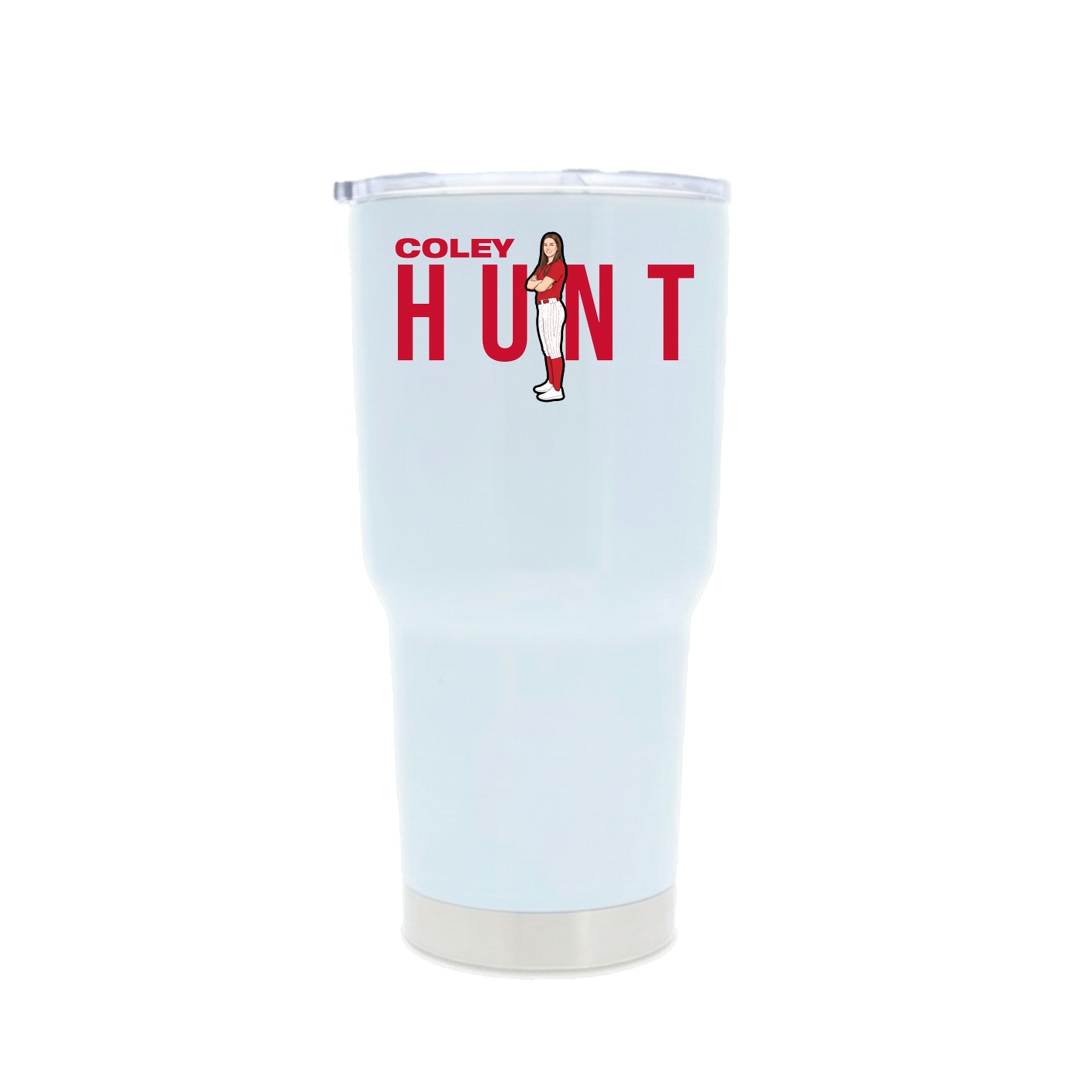 30oz Stainless Steel Tumbler — Player Name in White