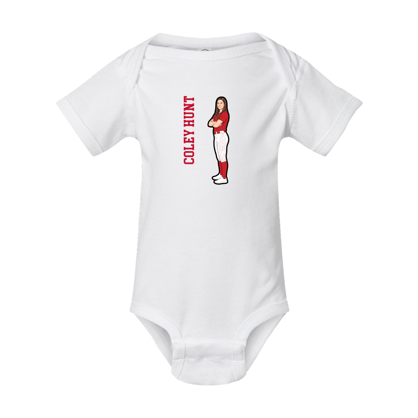 Baby Onesie — Name Vertical in White