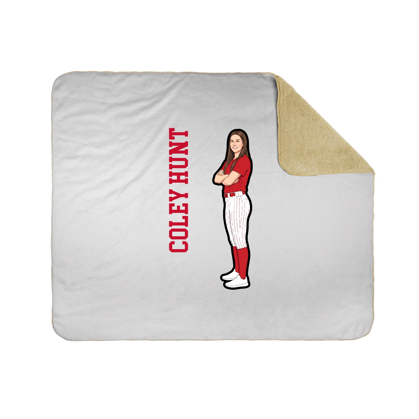 Throw Blanket — Name Vertical in White