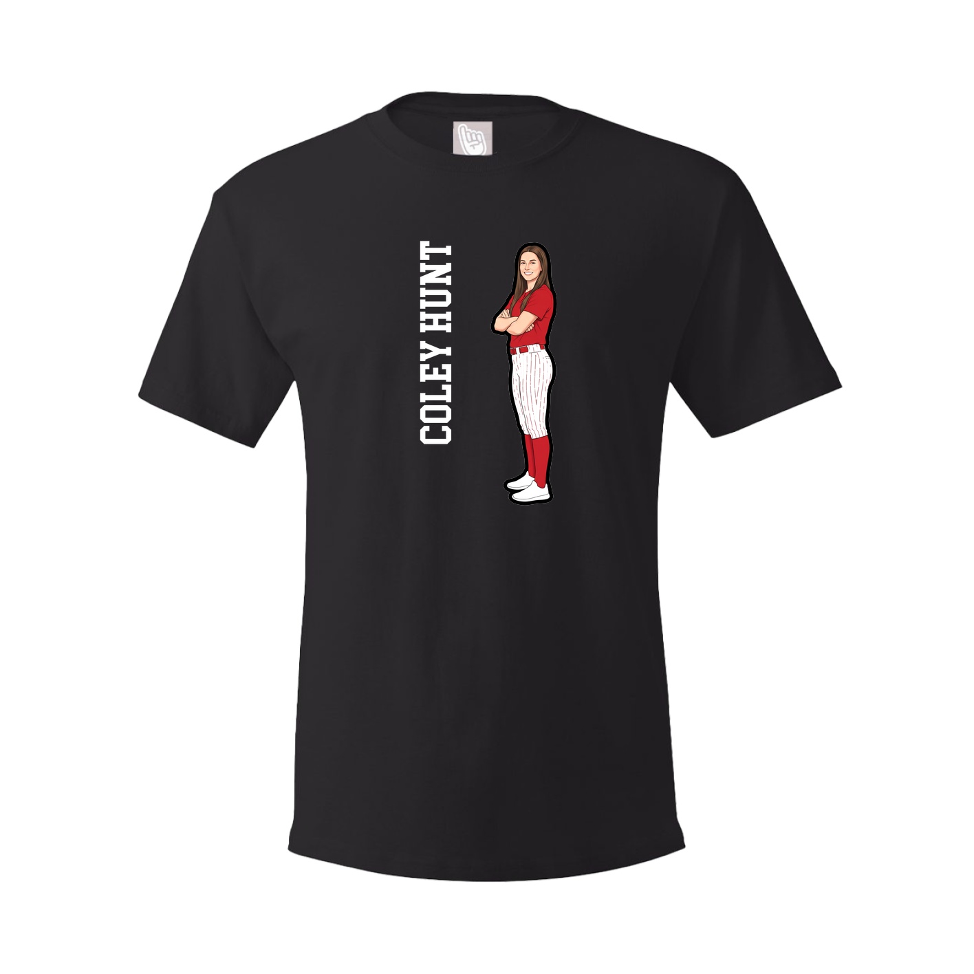 Youth Tee — Name Vertical in Black