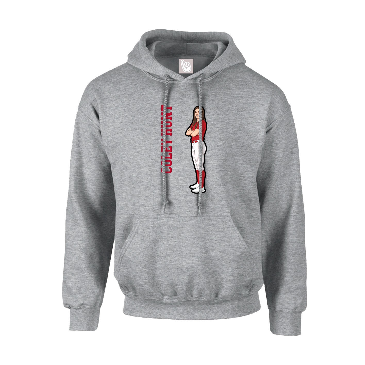 Hoodie — Name Vertical in Grey