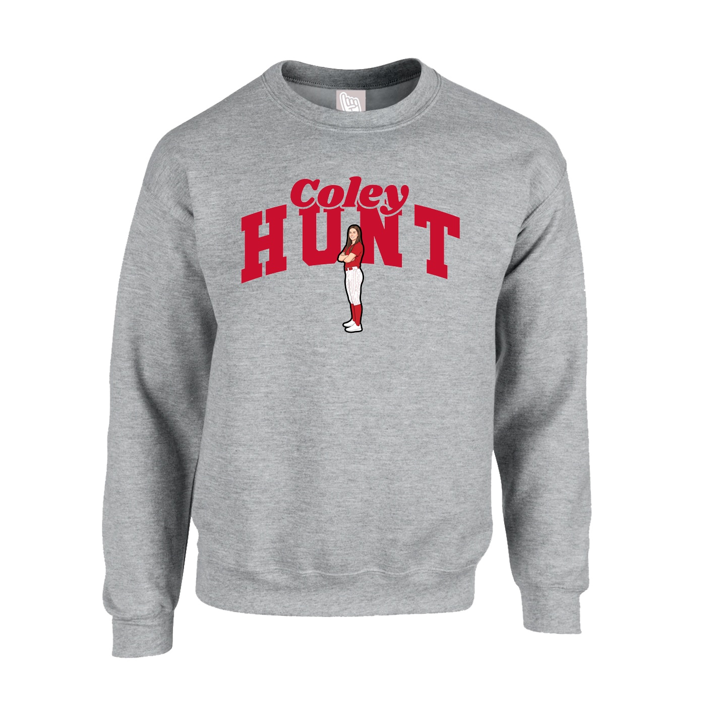 Fleece Crew — Signature Arch in Grey