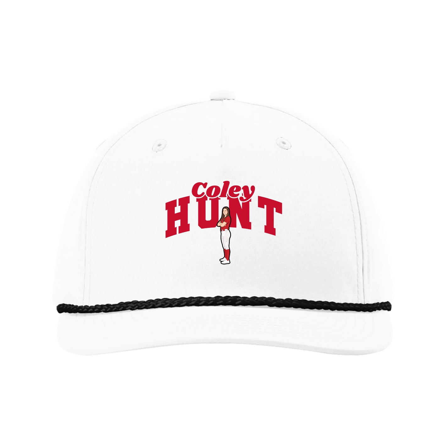 Five-Panel Classic Rope Cap — Signature Arch in White