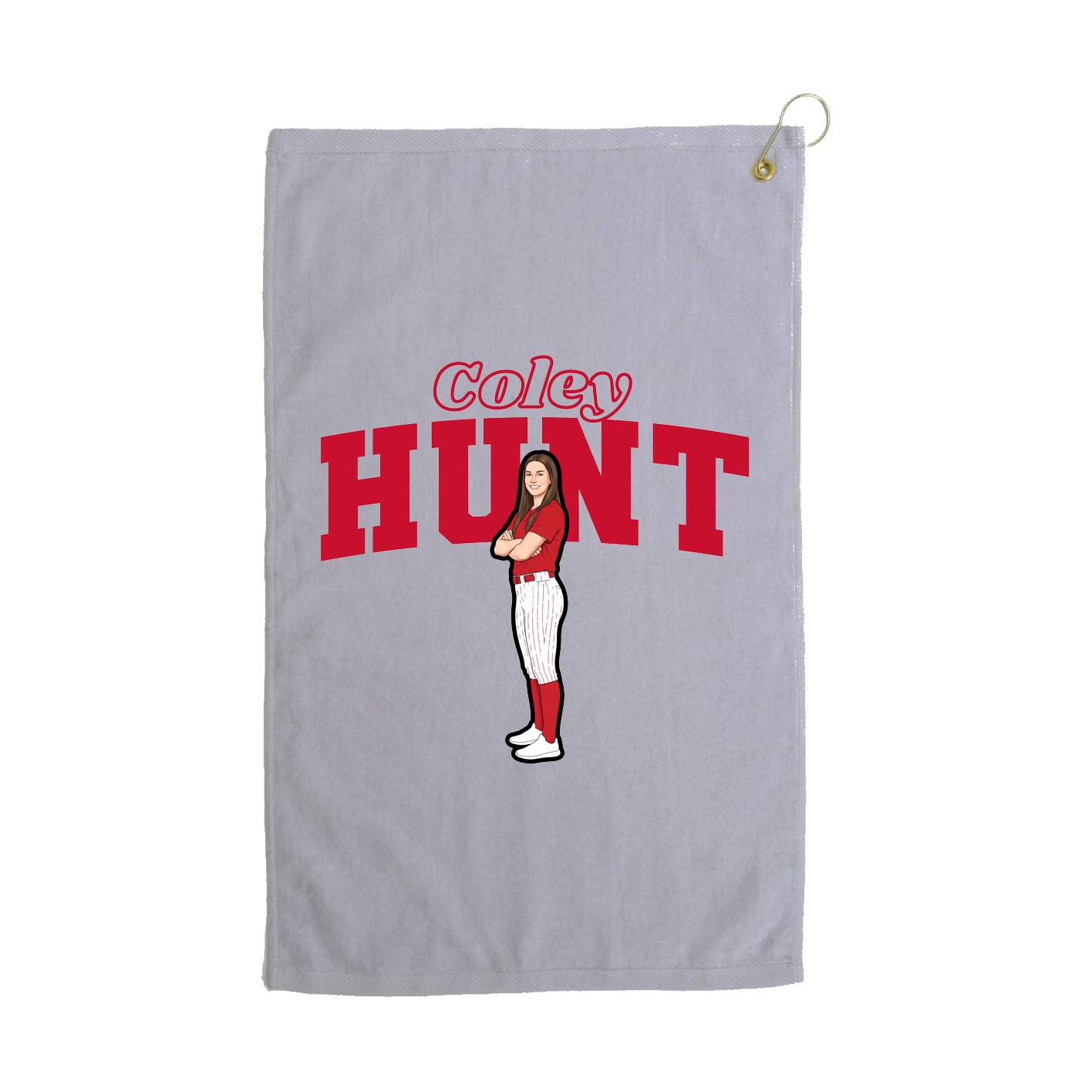 Golf Towel — Name Arch in Grey