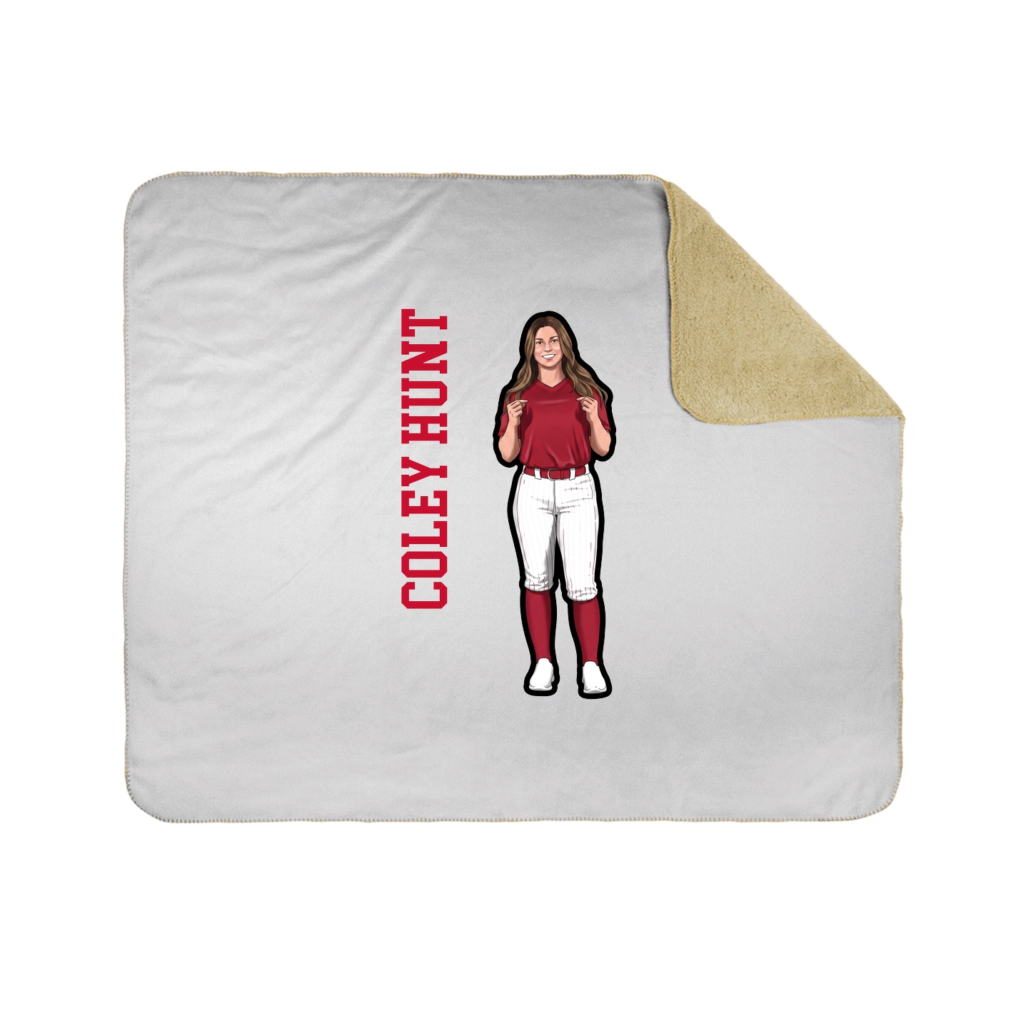 Throw Blanket — Name Vertical in White