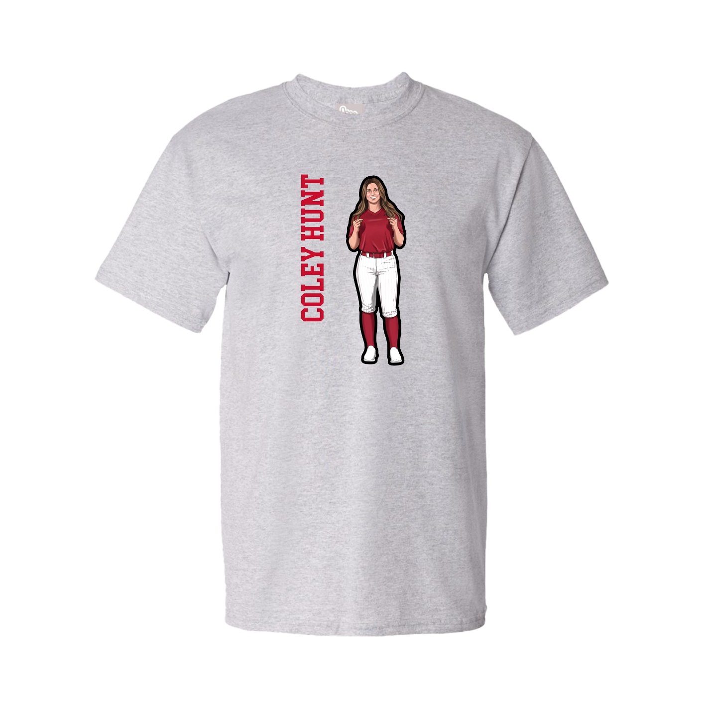 Youth Tee — Name Vertical in Grey