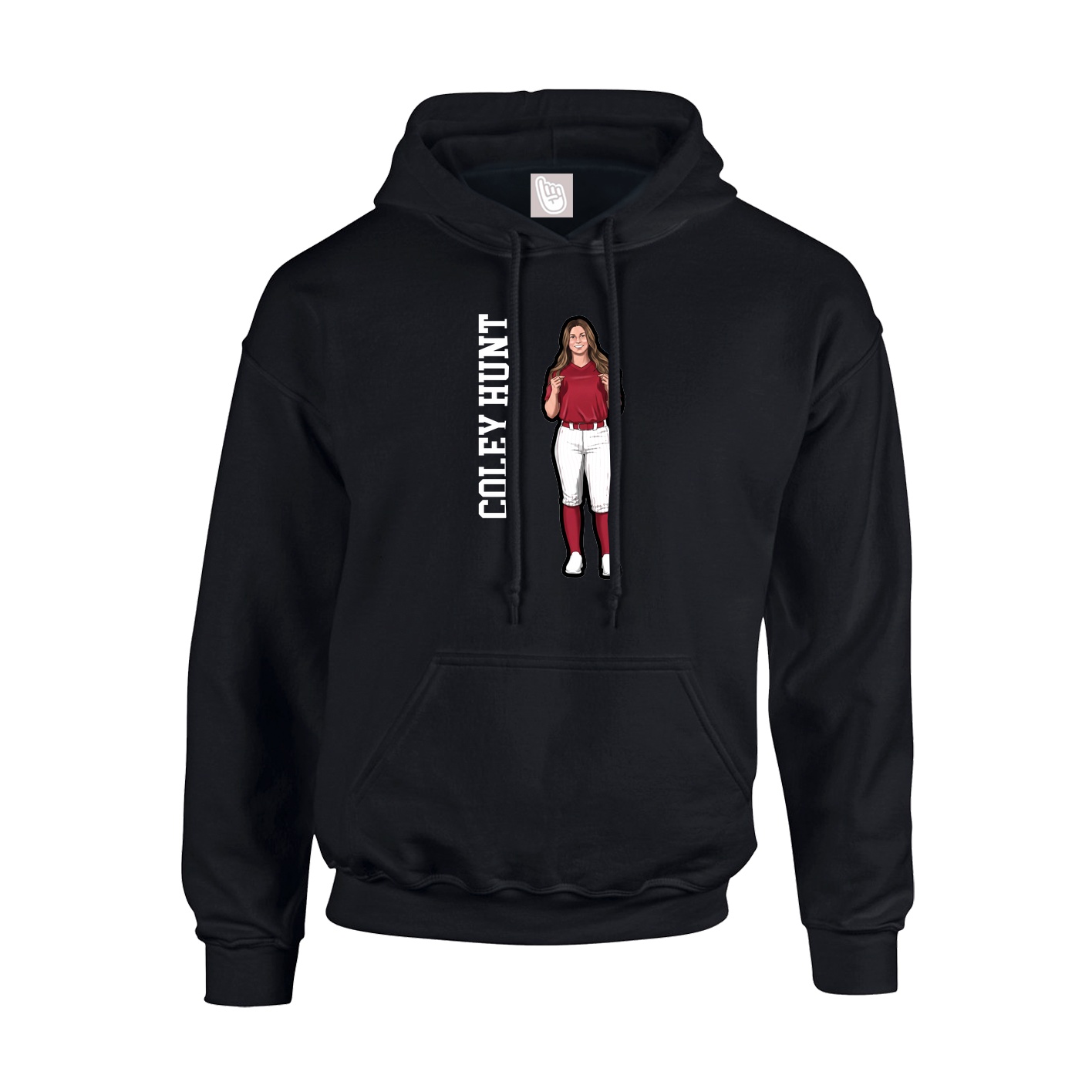 Hoodie — Name Vertical in Black