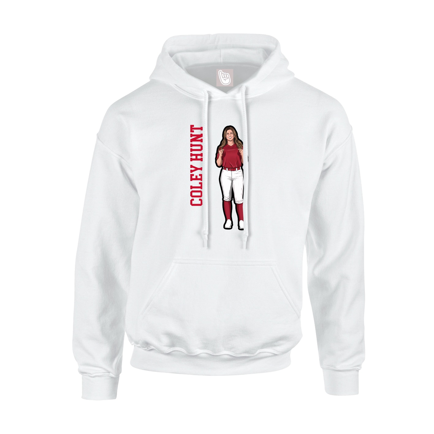 Youth Hoodie — Name Vertical in White