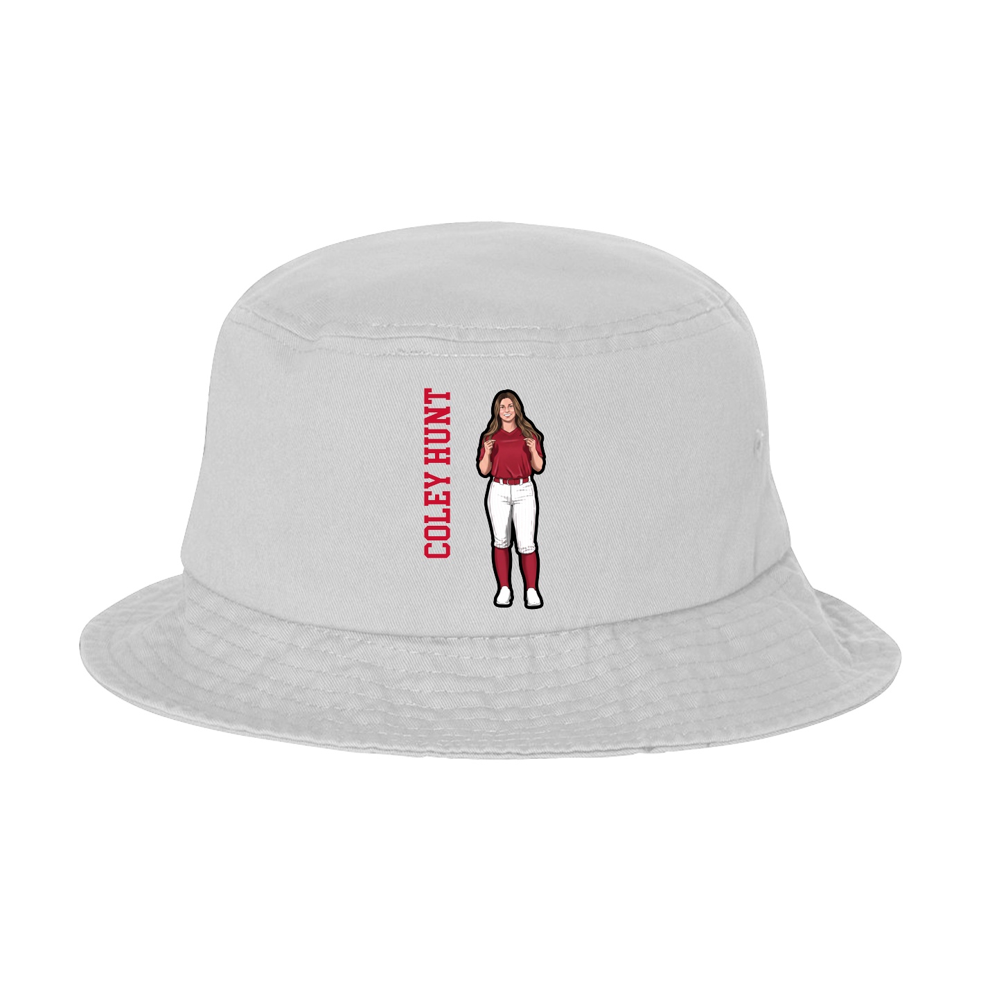 Bucket Cap — Name Vertical in White
