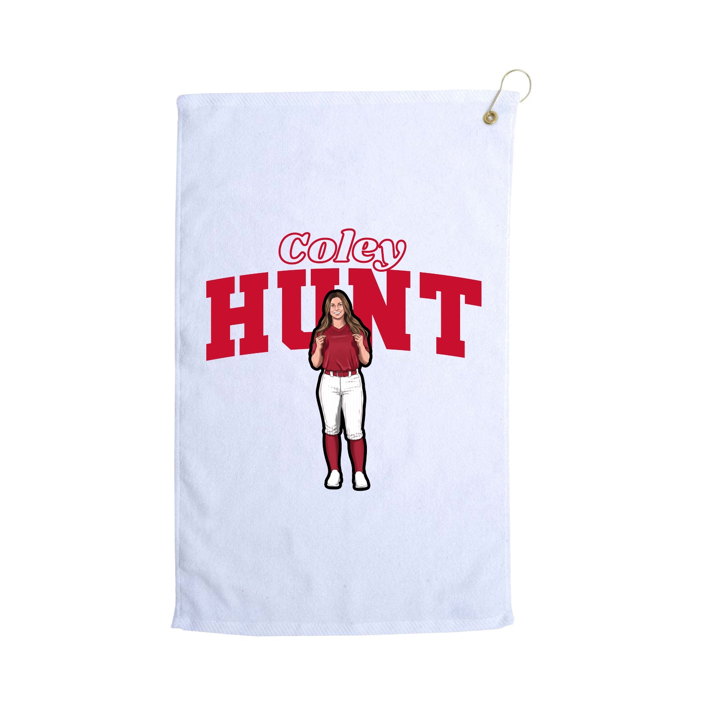Golf Towel — Name Arch in White