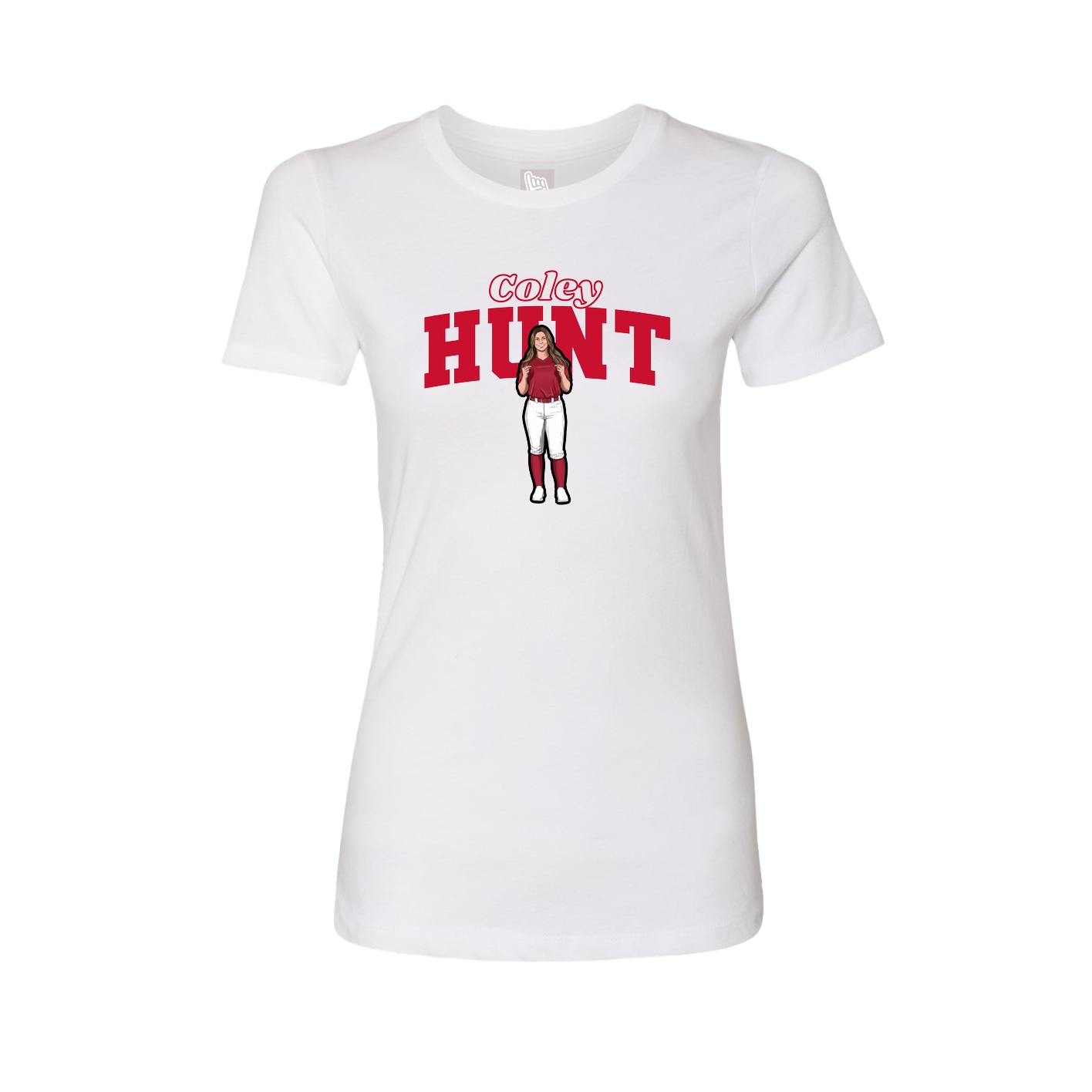 Womens Tee — Name Arch in White