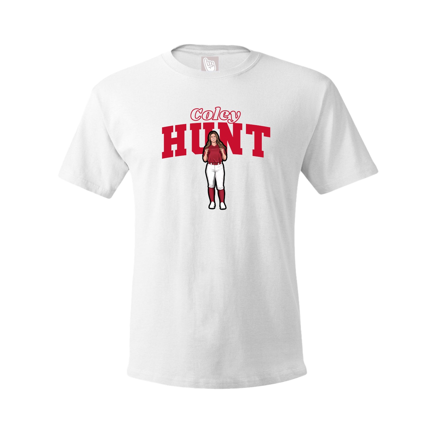 Youth Tee — Name Arch in White