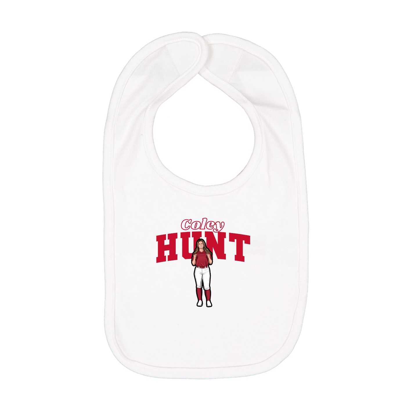 Infant Bib — Name Arch in White