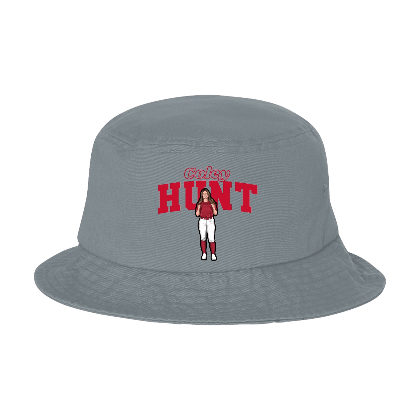 Bucket Cap — Name Arch in Grey
