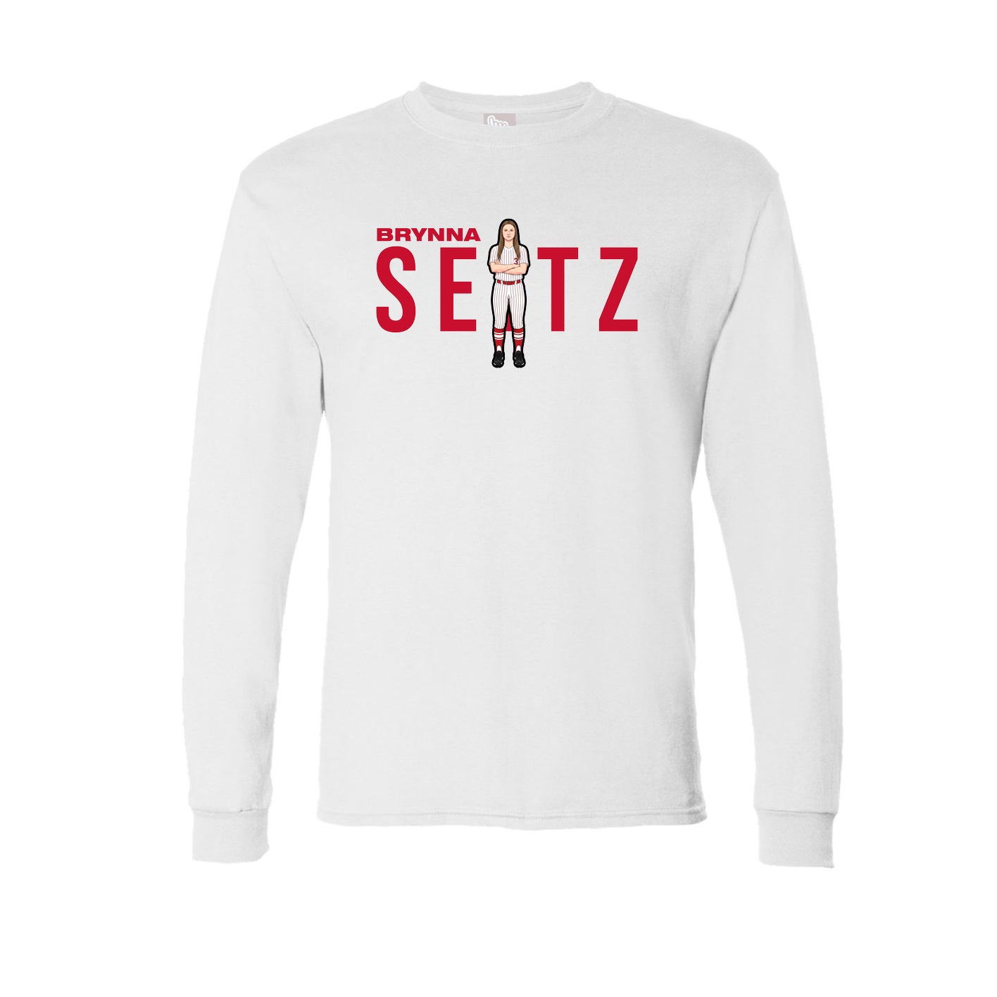 Long Sleeve Tee — Player Name in White