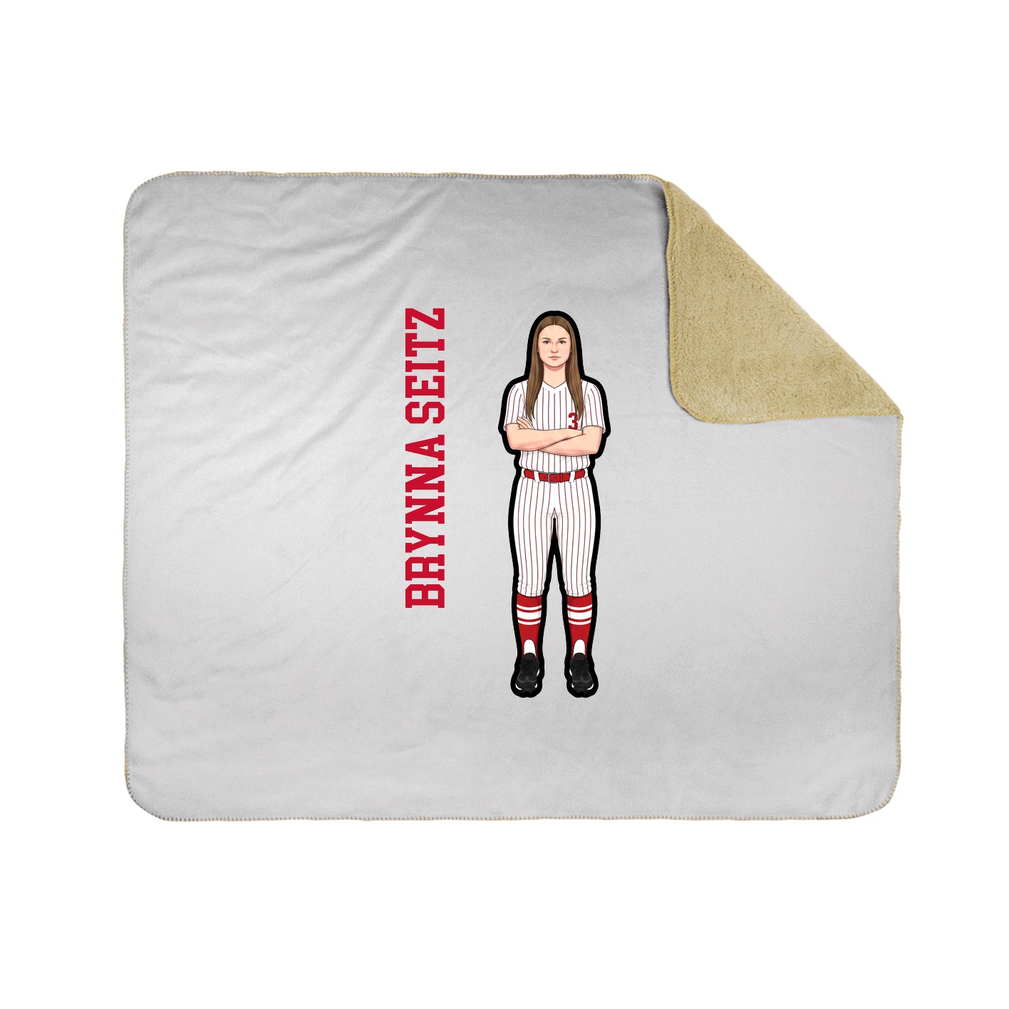 Throw Blanket — Name Vertical in White