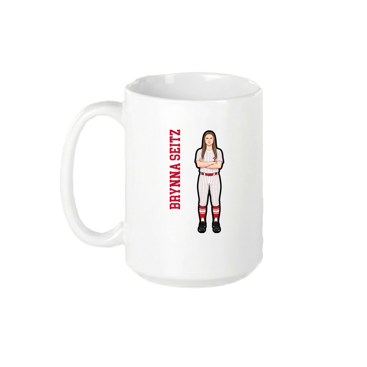 15oz Coffee Mug — Name Vertical in White