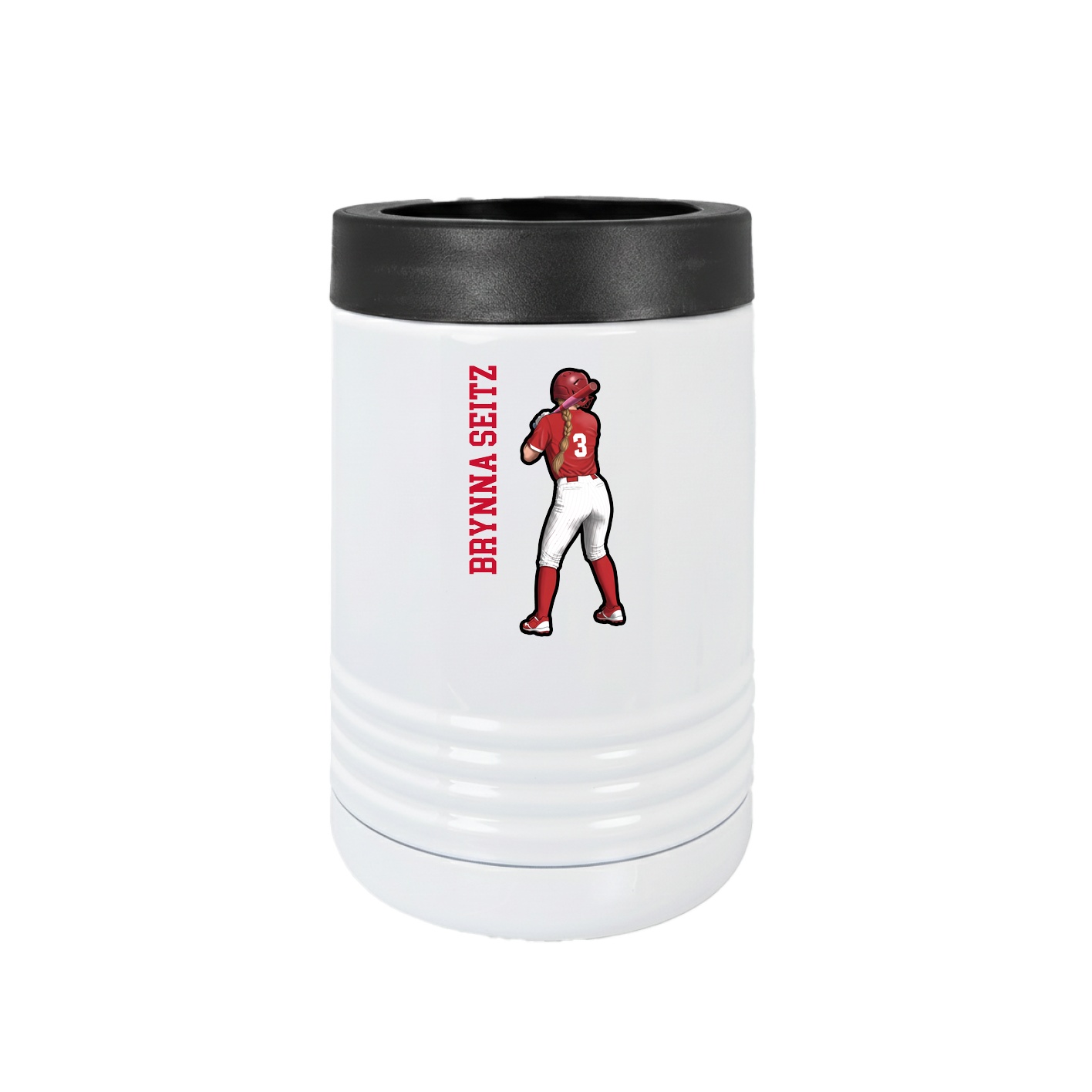 Beverage Holder — Name Vertical in White