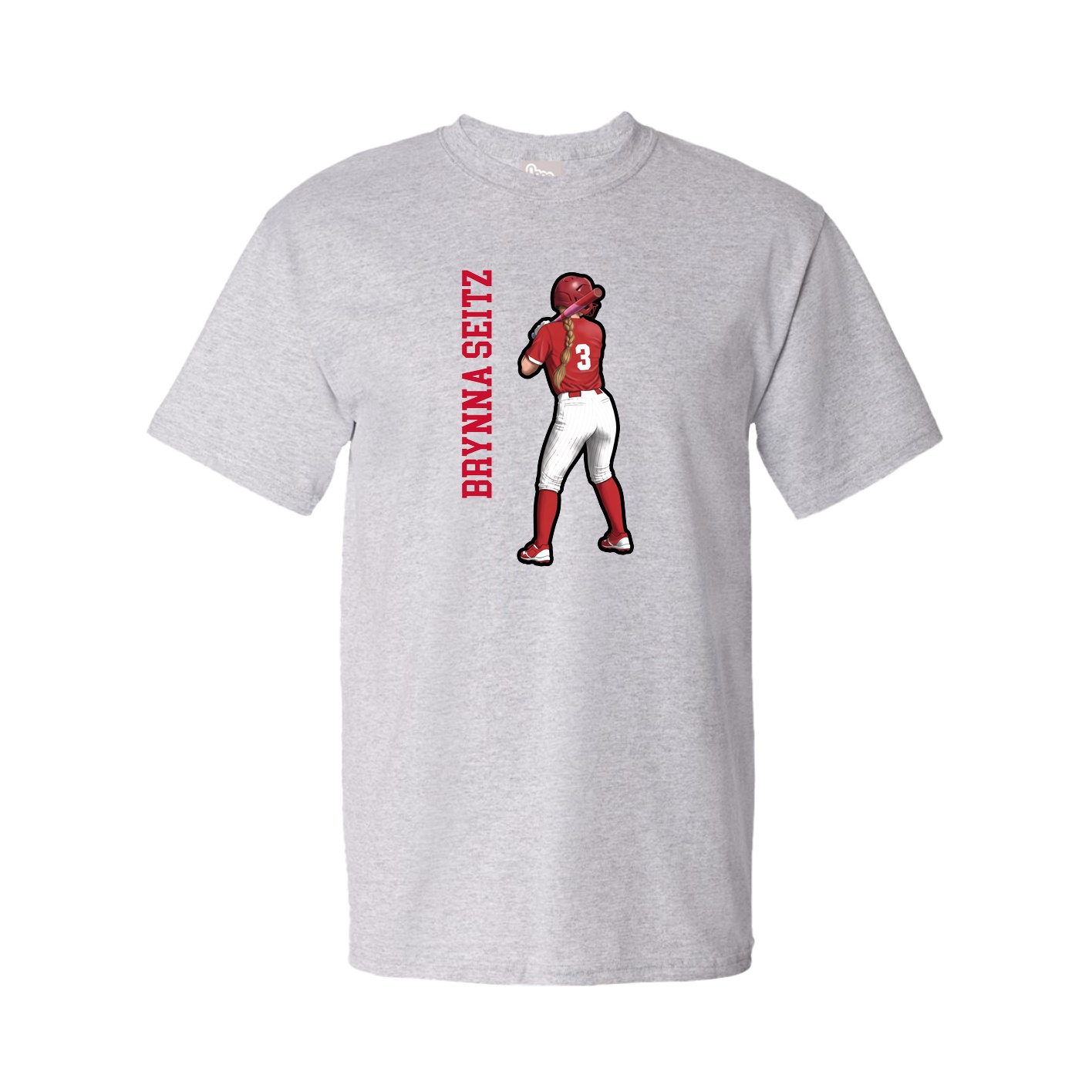 Youth Tee — Name Vertical in Grey