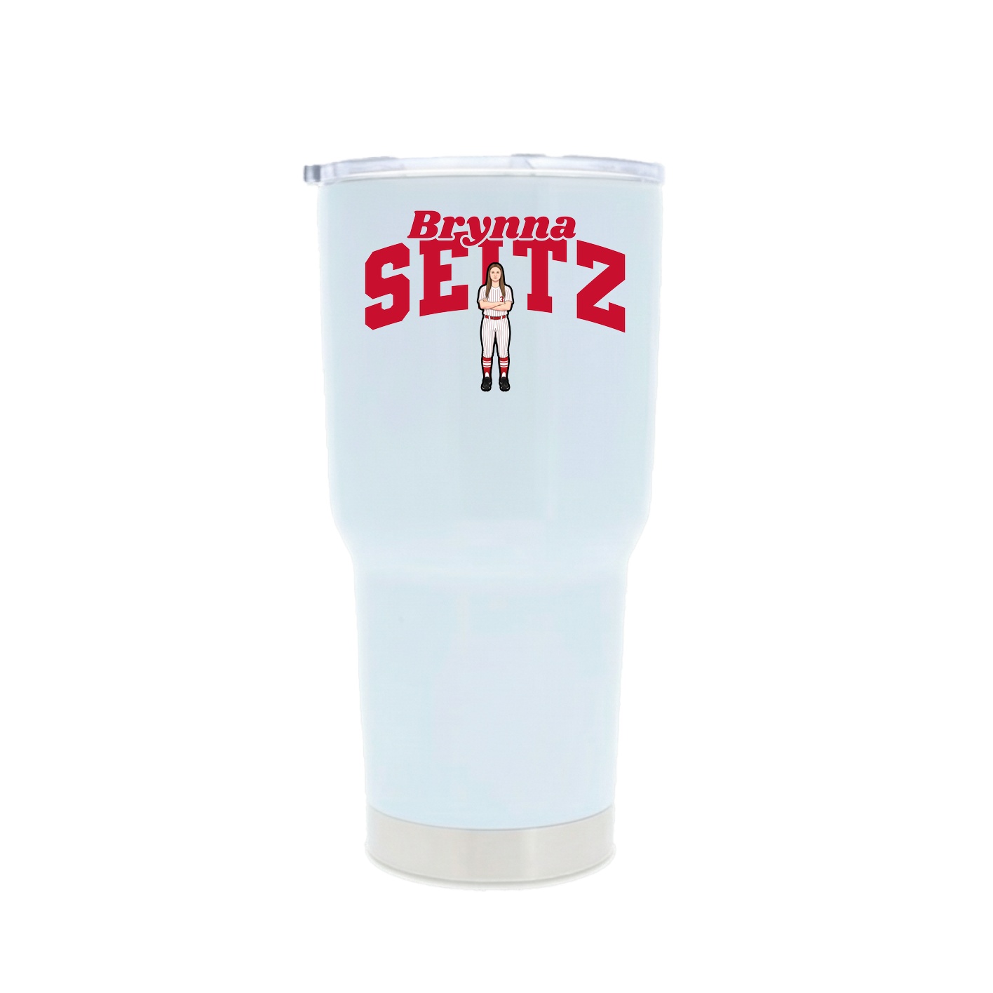 30oz Stainless Steel Tumbler — Signature Arch in White