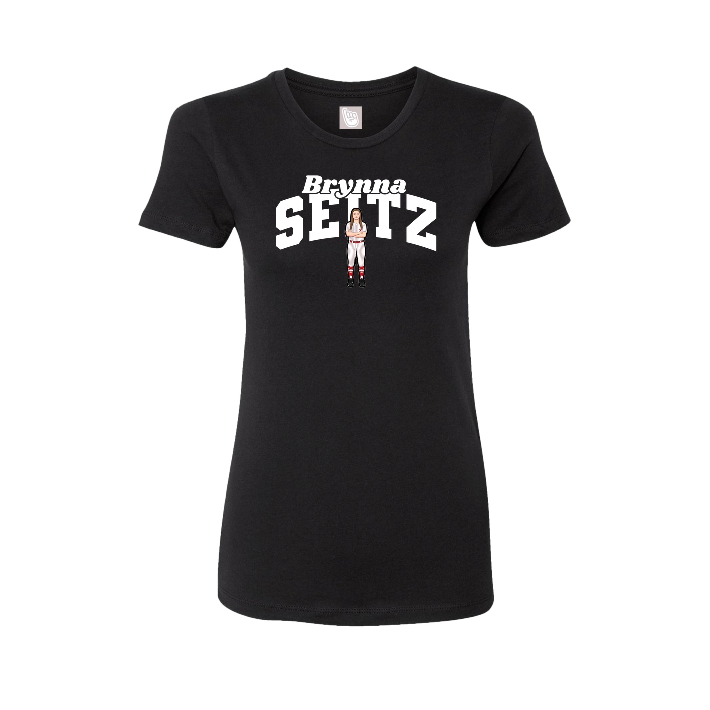 Fitted Women's Tee — Signature Arch in Black
