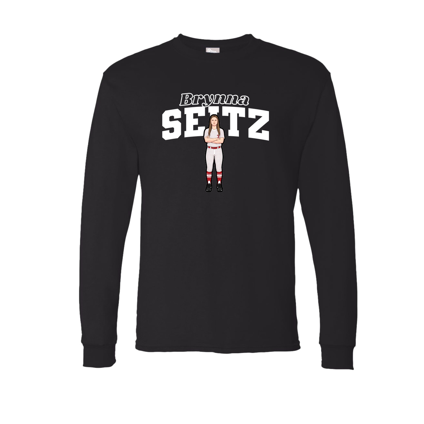 Long Sleeve Tee — Name Arch in Black