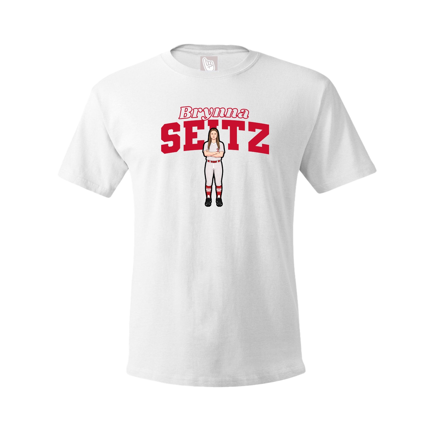 Youth Tee — Name Arch in White