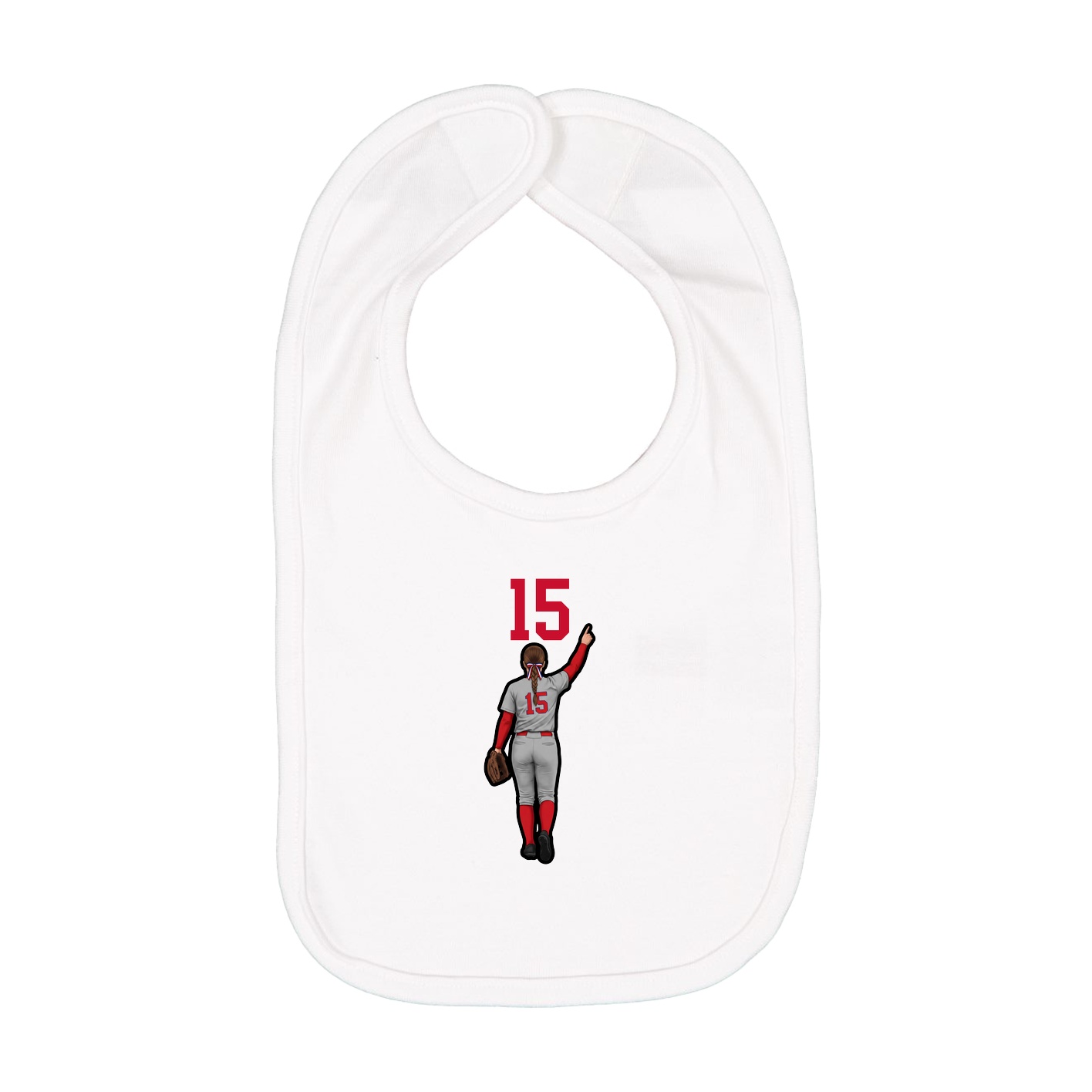 Infant Bib — Number Top in White