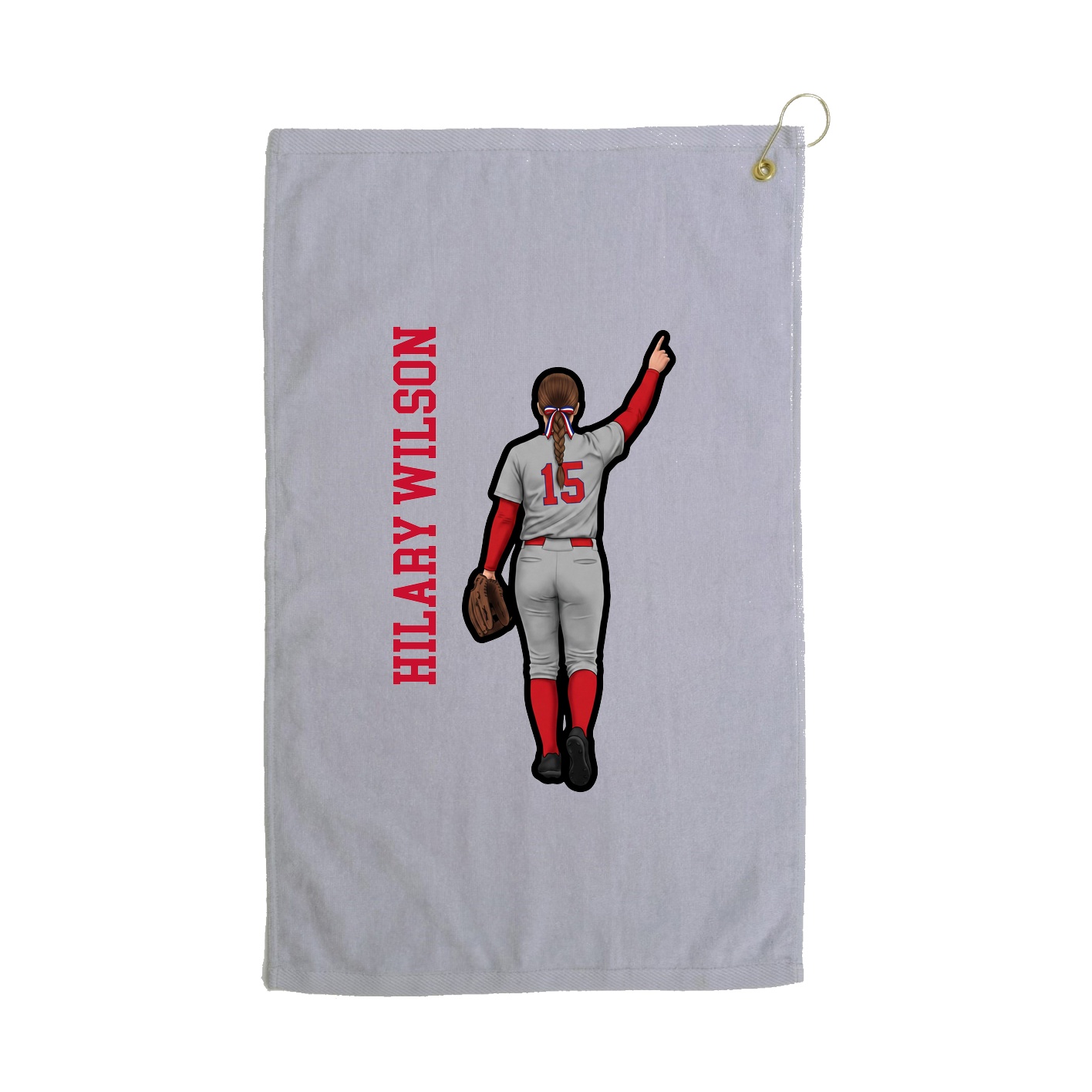 Golf Towel — Name Vertical in Grey