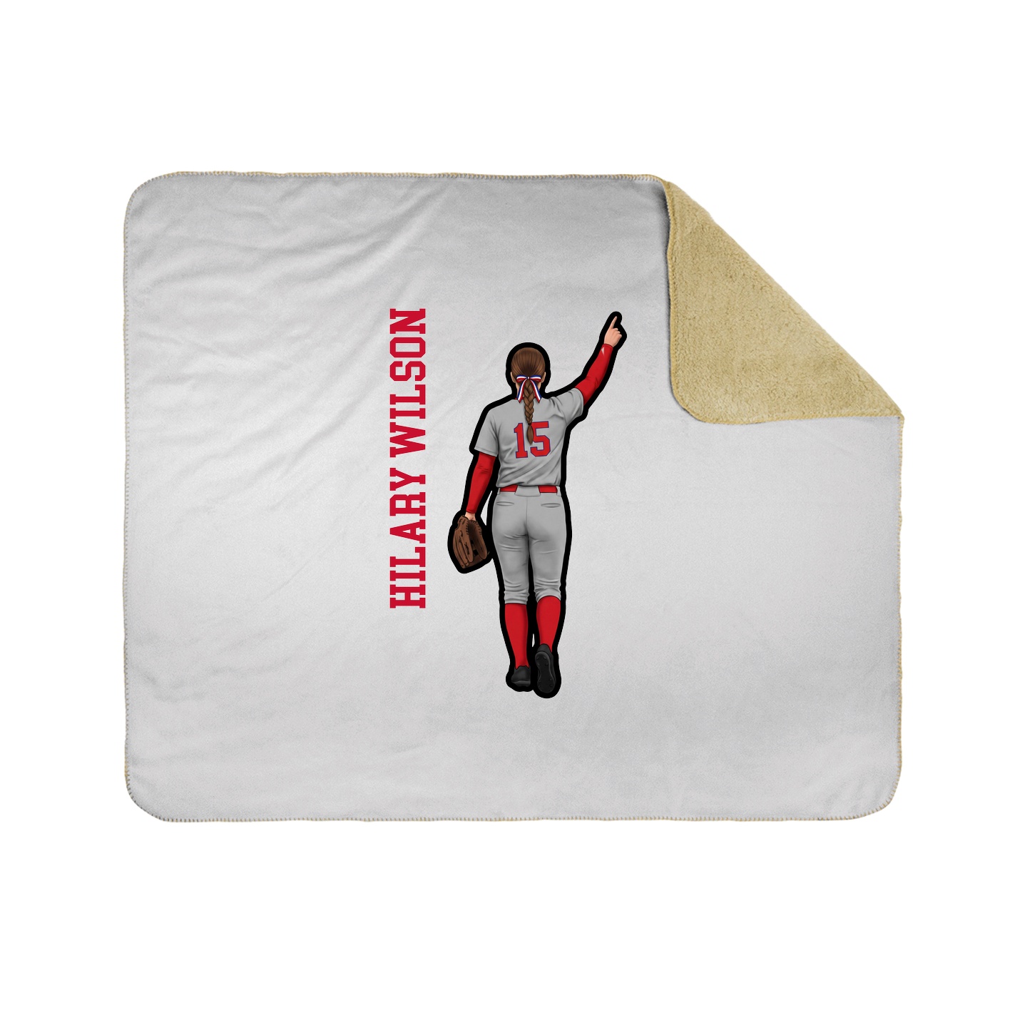 Throw Blanket — Name Vertical in White