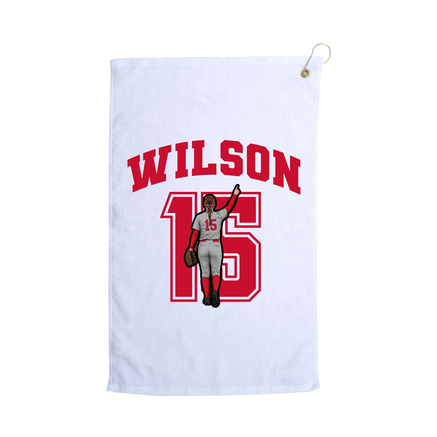 Golf Towel — Number in White
