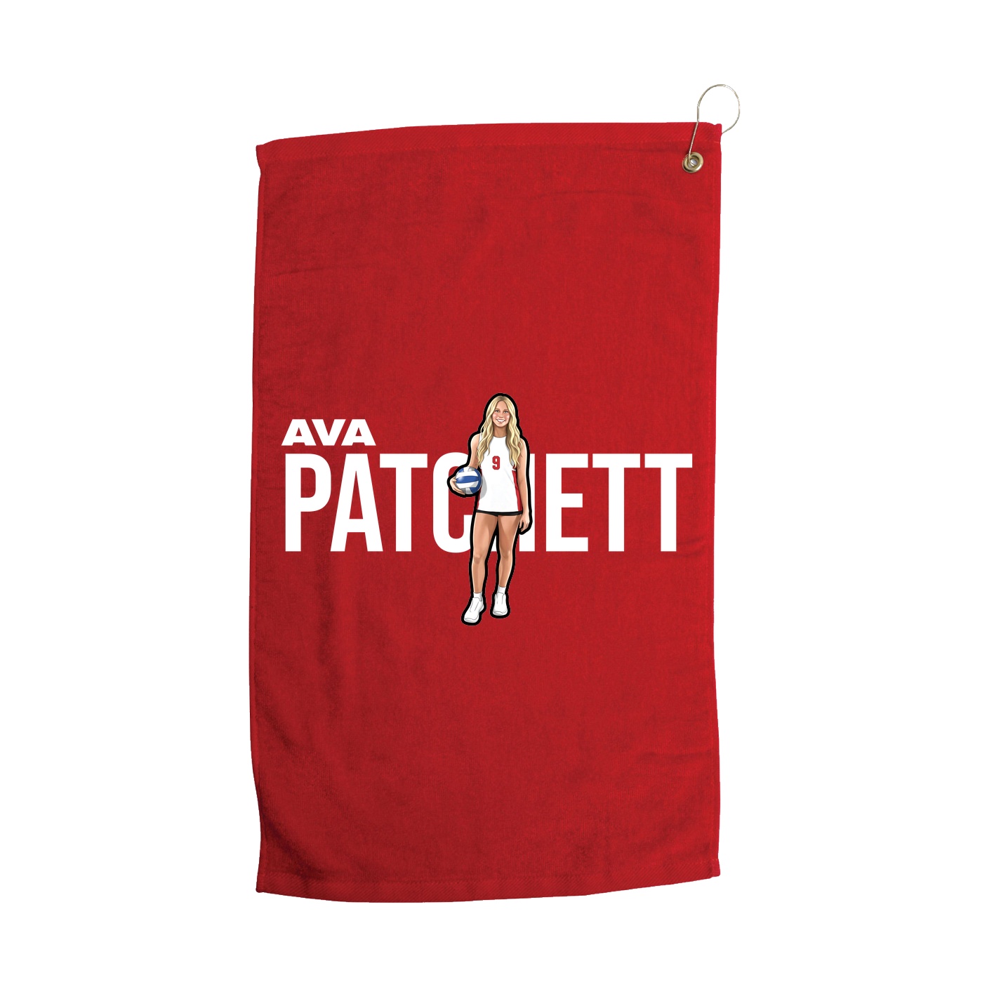 Golf Towel — Player Name in Red