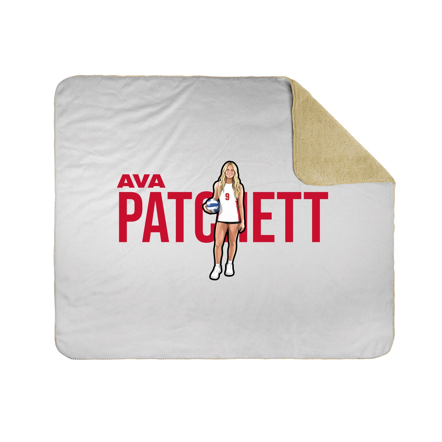 Throw Blanket — Player Name in White