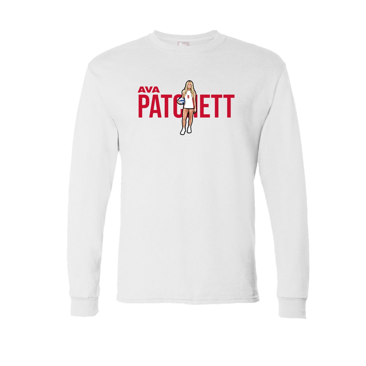 Long Sleeve Tee — Player Name in White