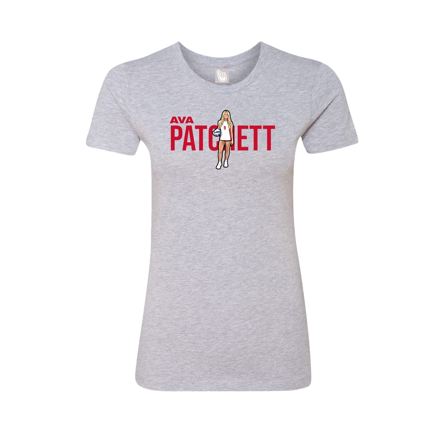 Fitted Women's Tee — Player Name in Grey