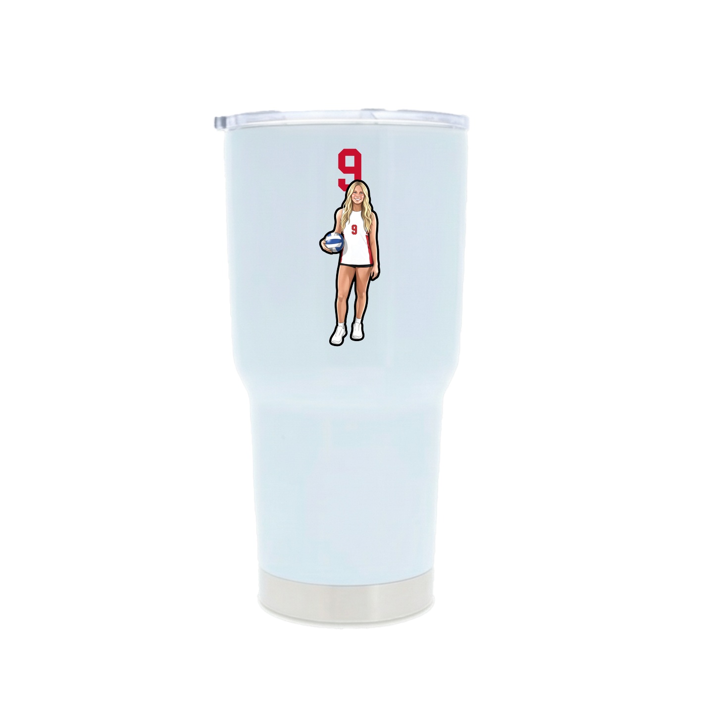 30oz Stainless Steel Tumbler — Number Top in White