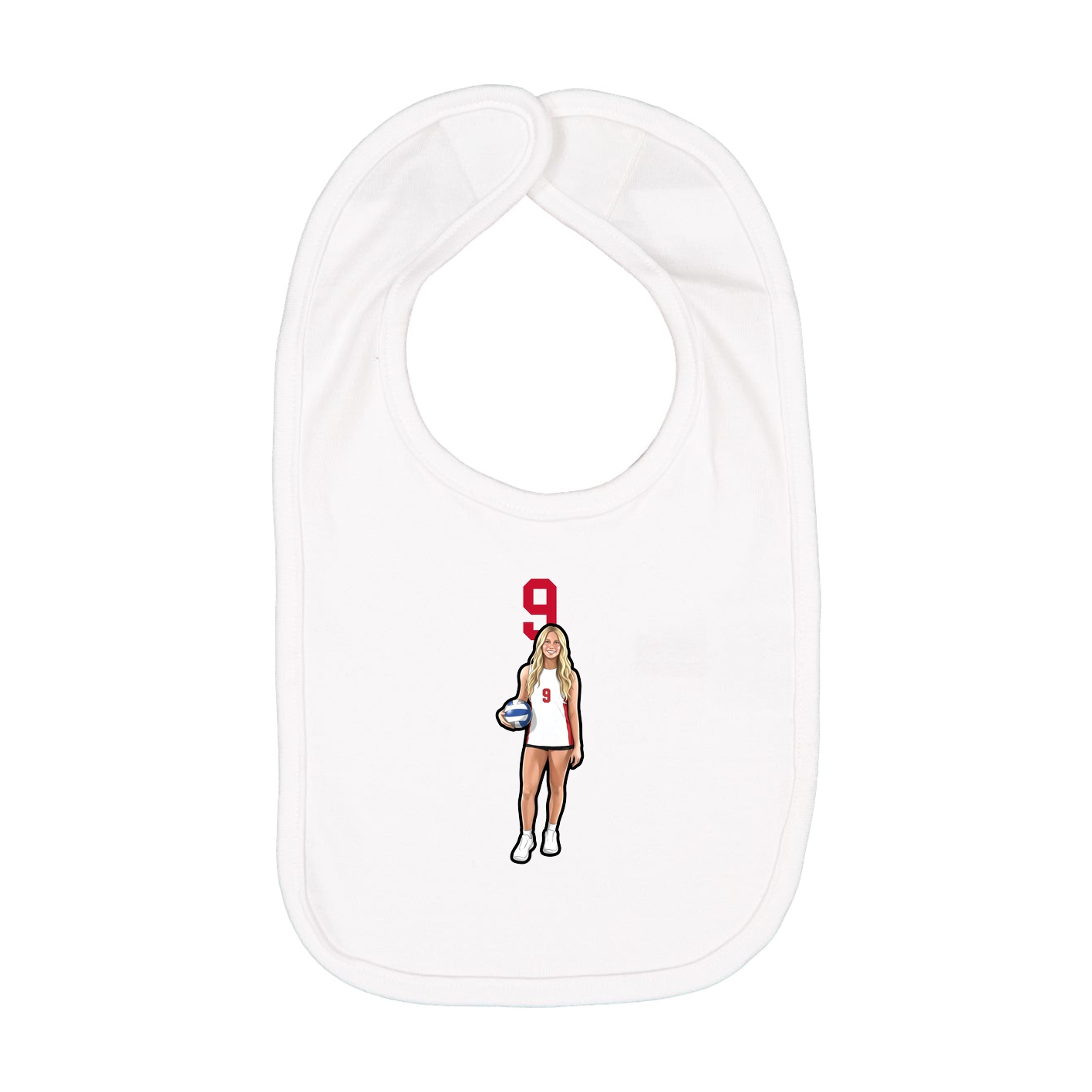 Infant Bib — Number Top in White