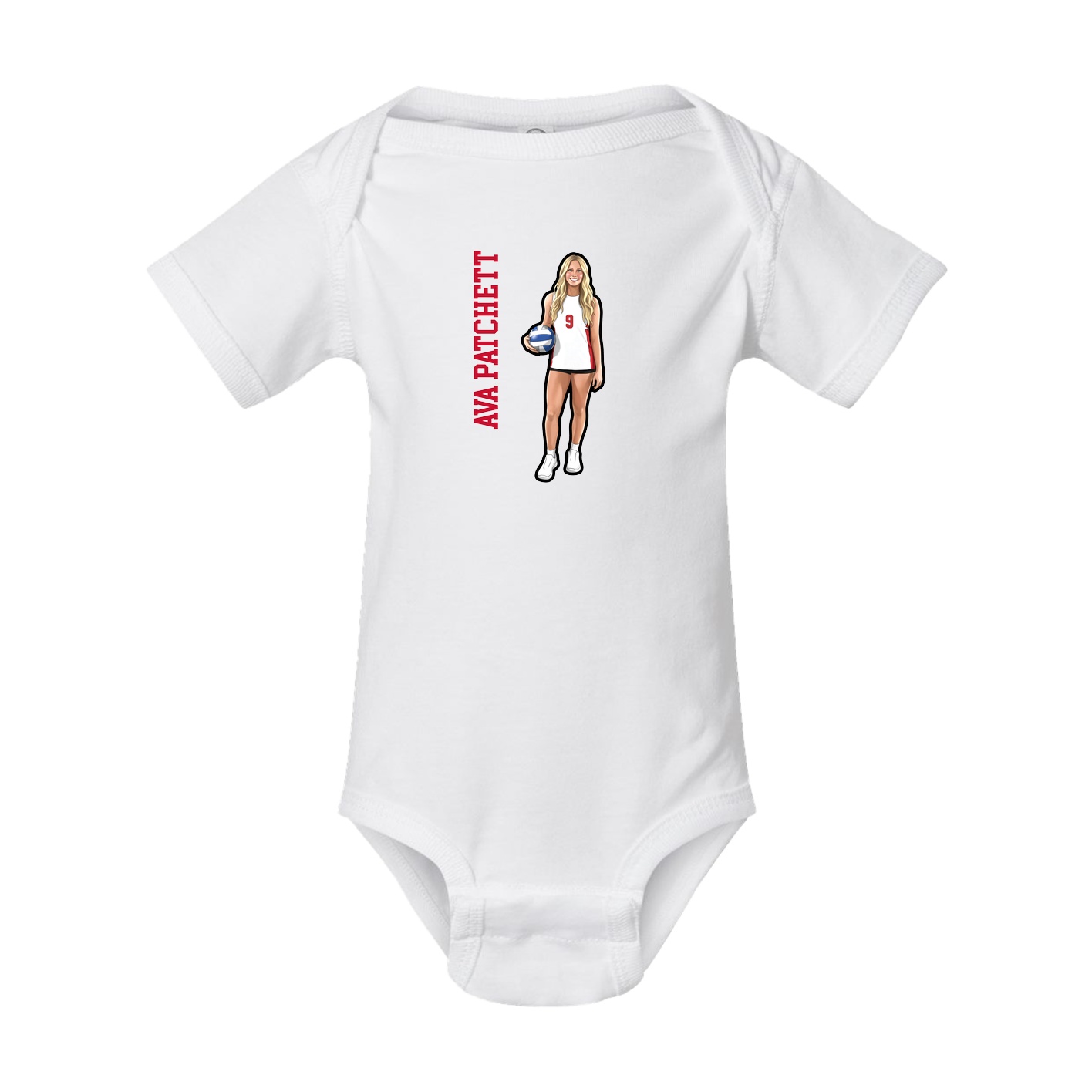 Baby Onesie — Name Vertical in White