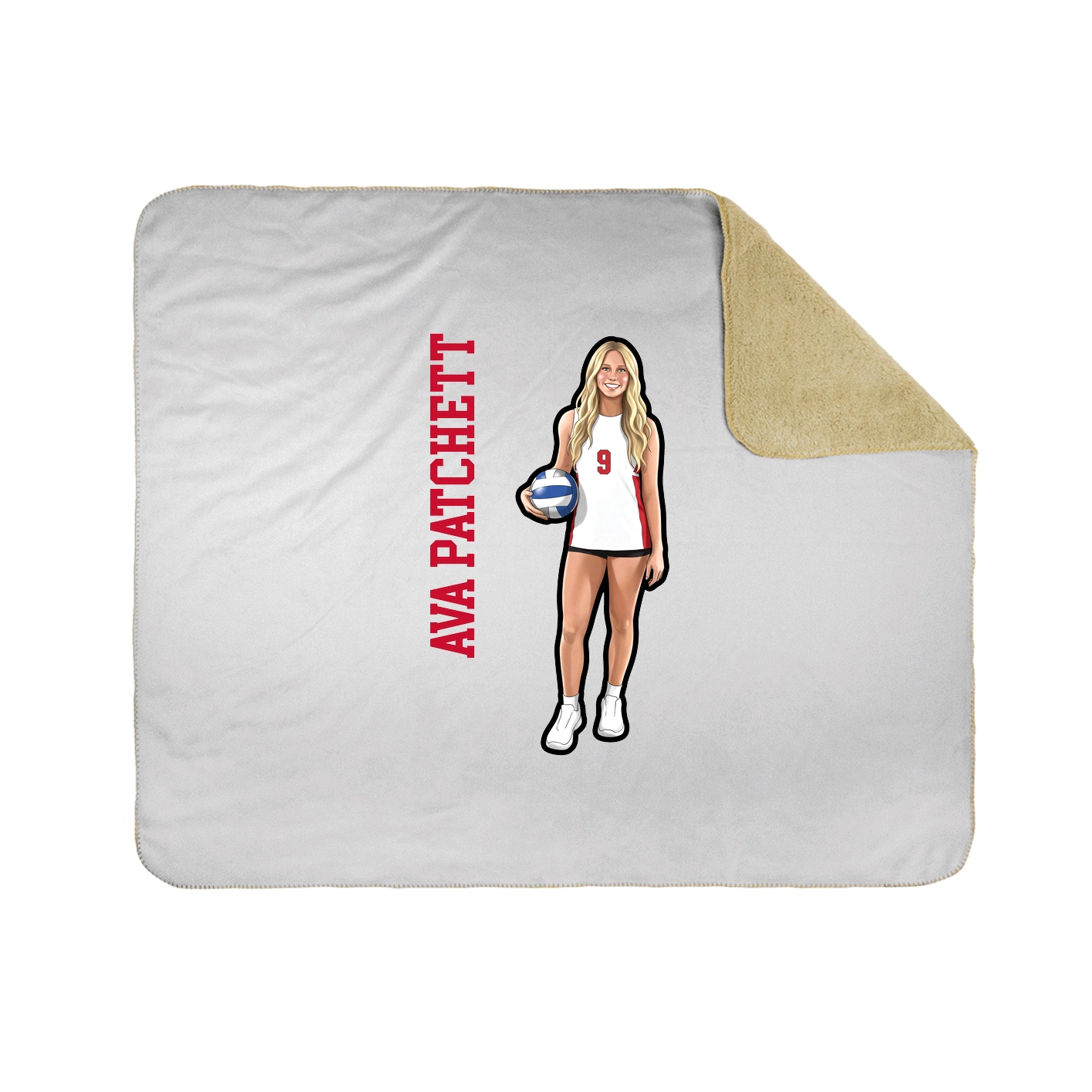 Throw Blanket — Name Vertical in White